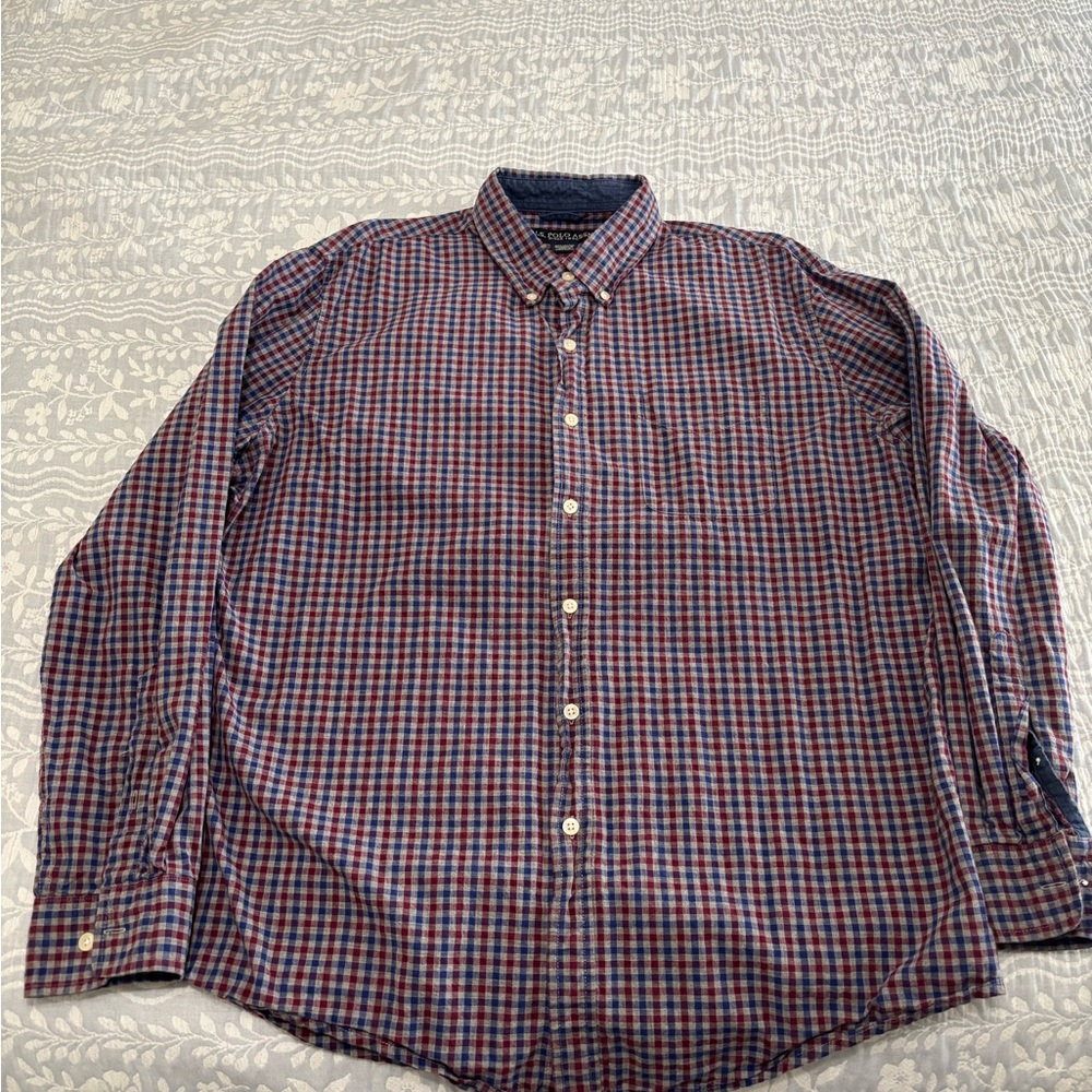 U.S. Polo Assn. Red and Blue Casual Button Down Shirt